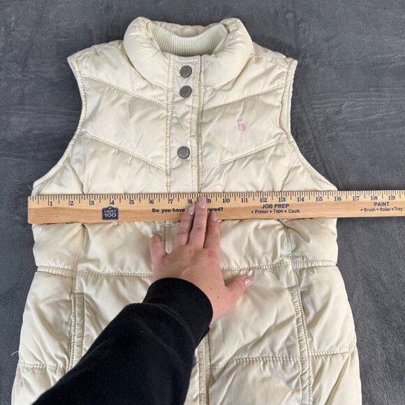 Old Navy Puffer Jacket Vest XL Cream Full Zip Athleisur Gorpcore Y2K Grunge - Picture 3 of 8